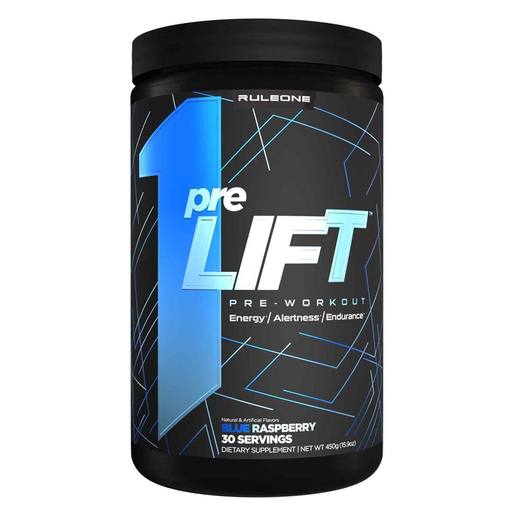 RULE 1 preLIFT Blue Raspberry High Intensity Pre Workout 450g
