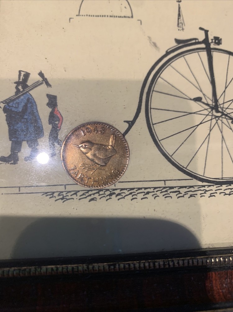 Framed Pennies Different Monarchs And Farthing Pennyfarthing Bundle