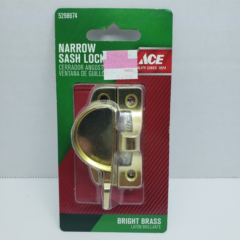 ACE Narrow Sash Lock Bright Brass  #5298674