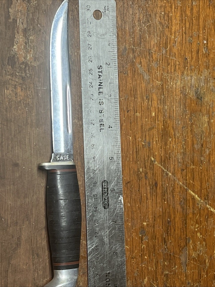 Case,9” Fixed Blade Hunting Knife Leather Handle No Sheathe