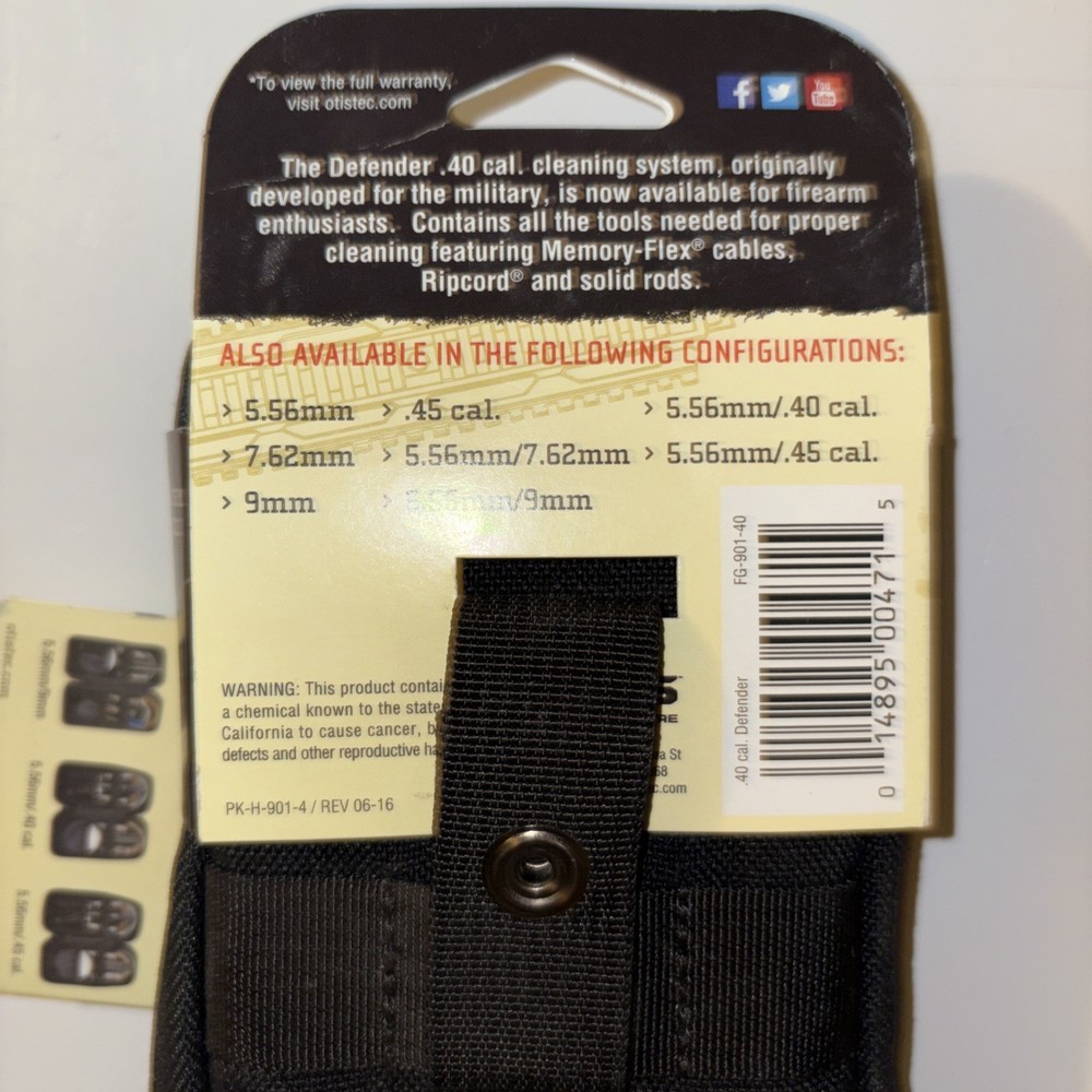 OTIS .40 Cal Defender Series Firearm Cleaning Kit.