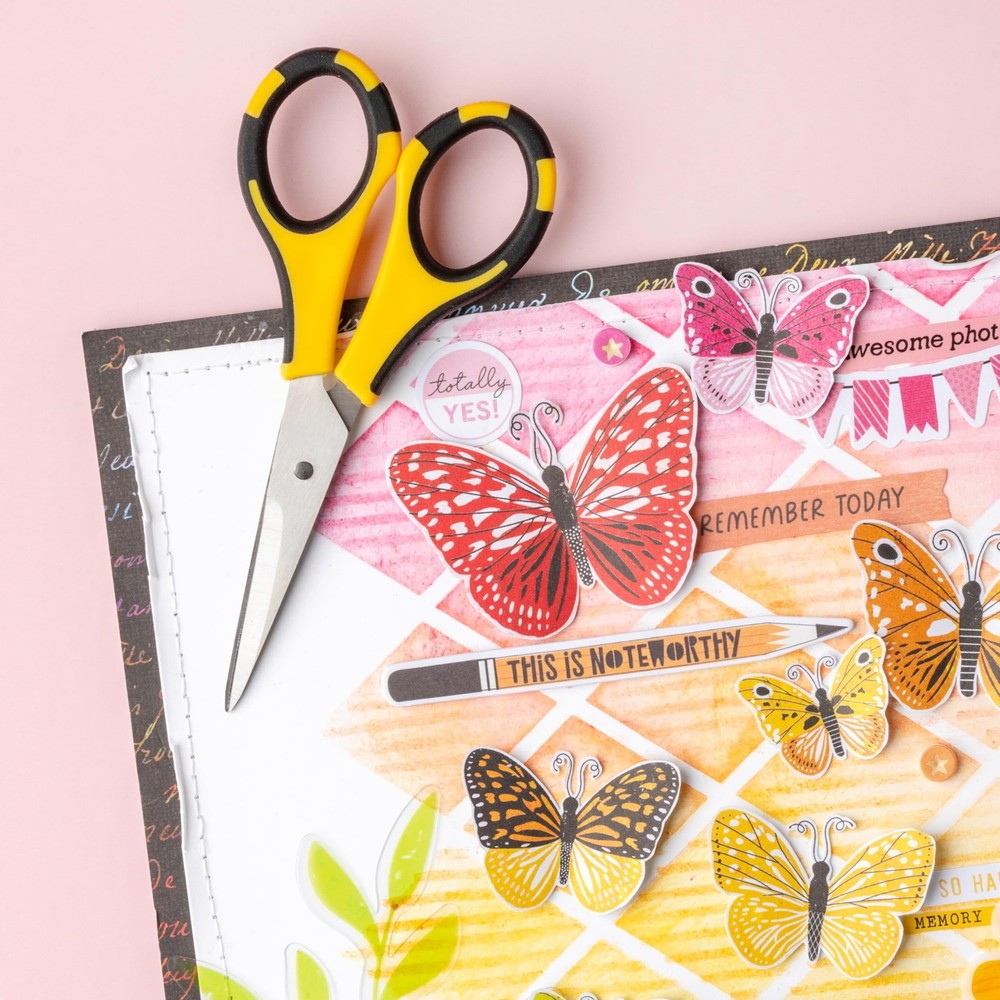 EK Tools Cutter Bee Scissors 4 Pack, Black and Yellow, Multi Pack Scissors for