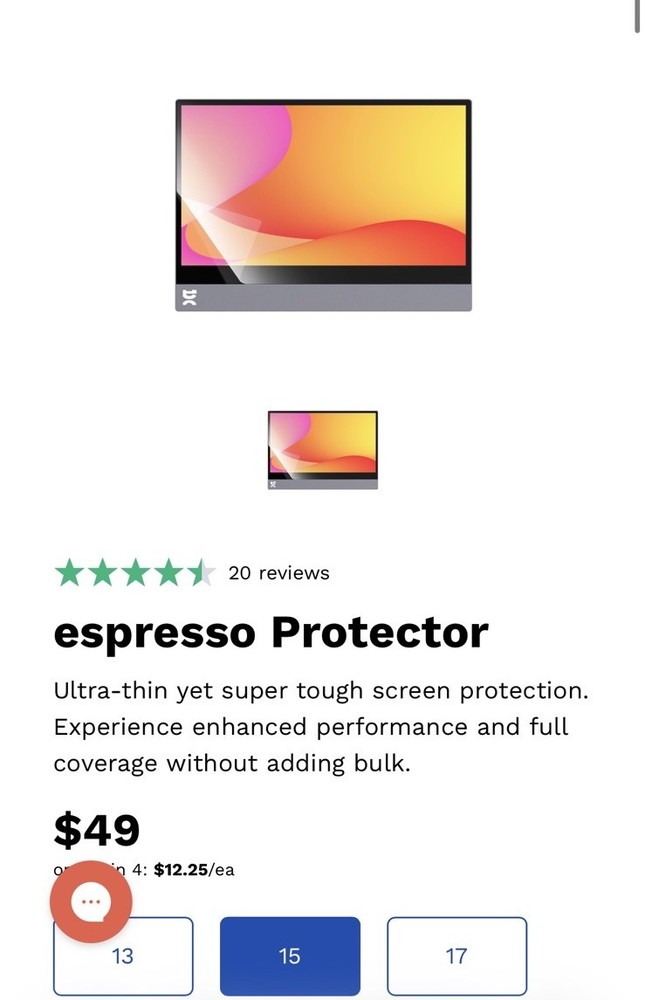 Espresso 15 Display Screen Protector