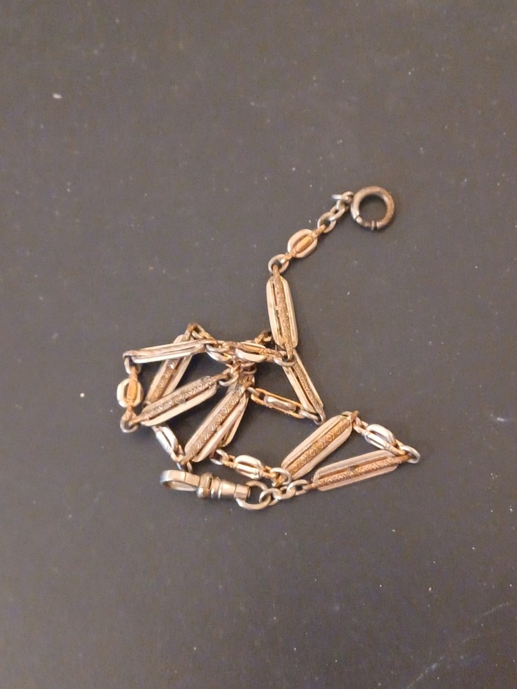 14" Pocket Watch Chain Gold Filled Two Tone