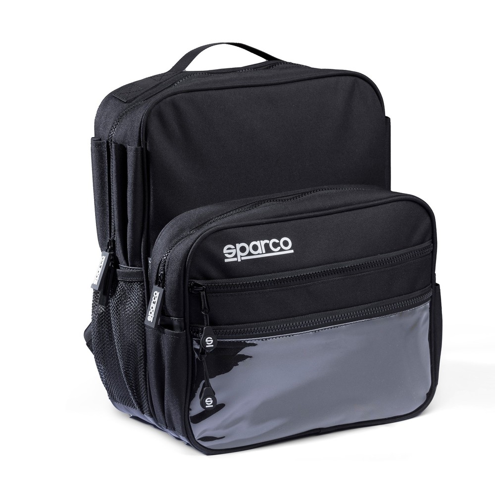 Sparco Co-Driver Plus Bag / Backpack - Black (Dual Compartments, Net Pockets)
