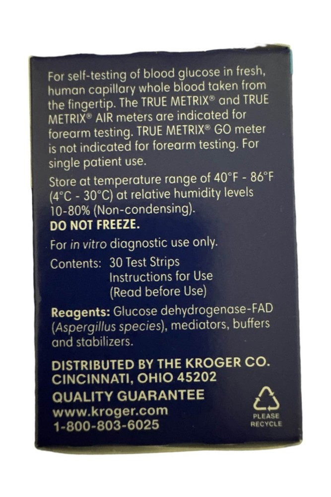 Kroger TRUE METRIX Blood Glucose Test Strips 30 Count