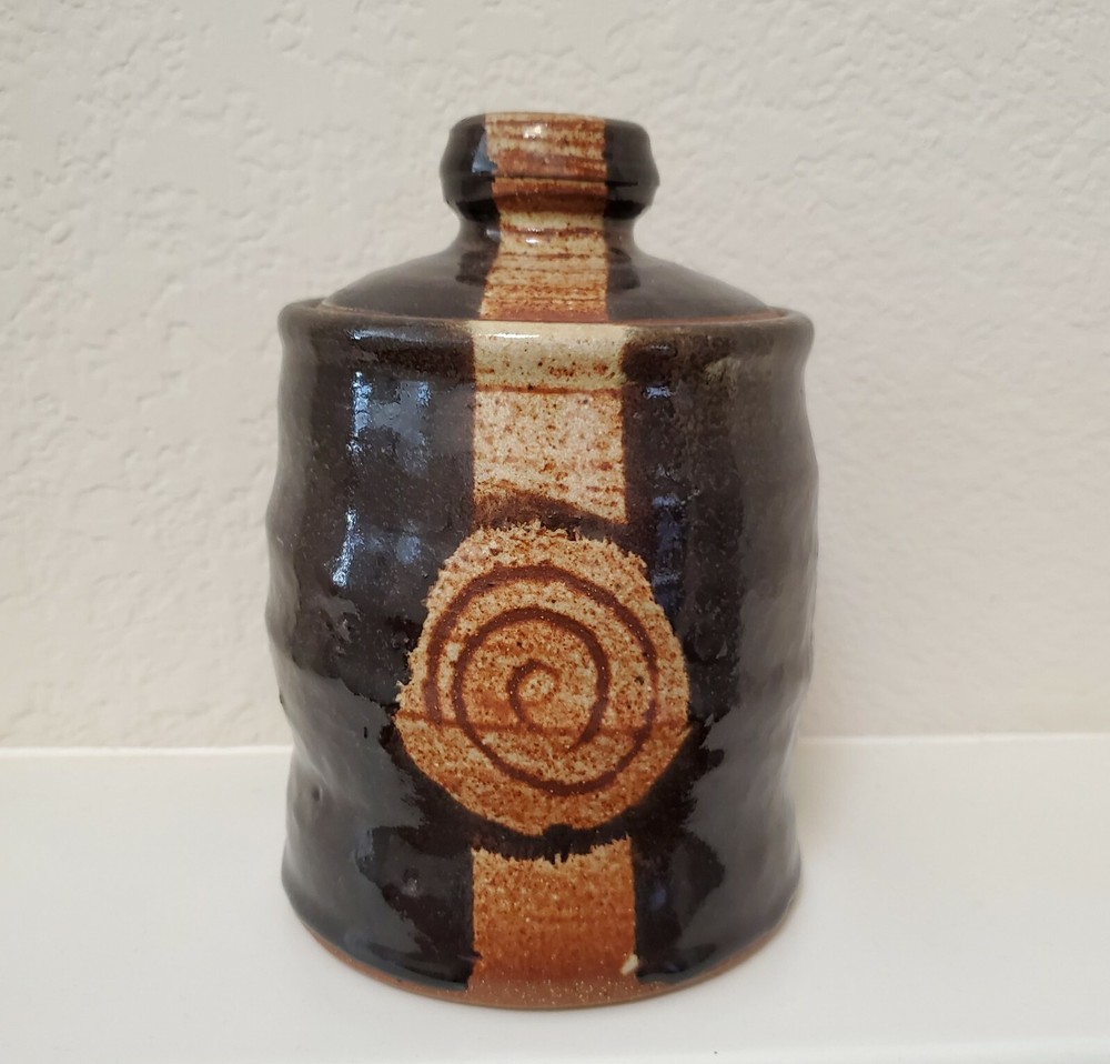 Vintage Hand Thrown Studio Potter Jar with Lid