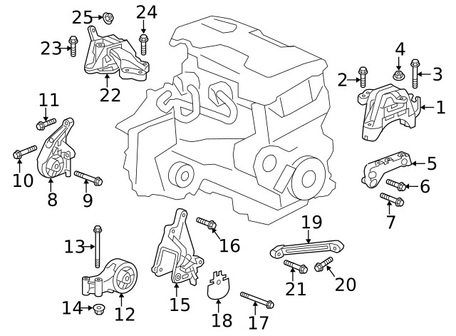 Genuine GM Passenger Side Engine Mount Bracket 13386633