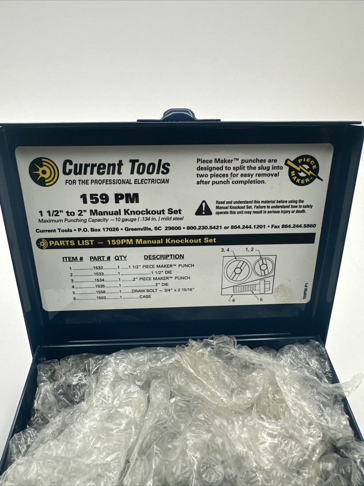 159PM Manual Knockout Set – 1 1/2″ – 2″ Current Tools