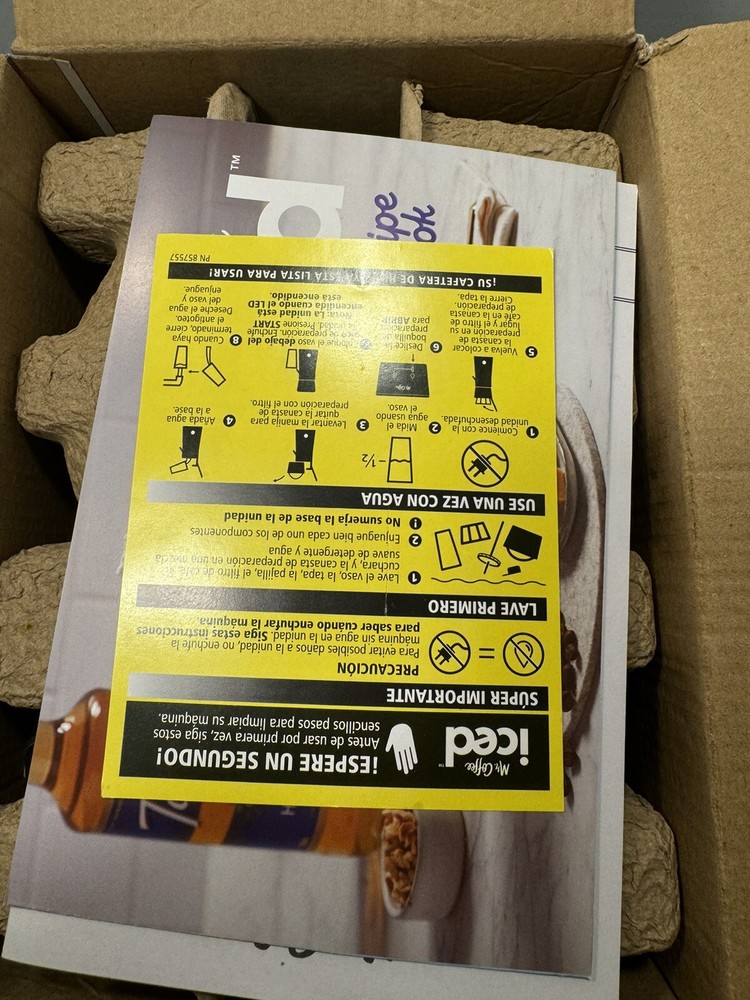 New/Open Box Mr. Coffee Single Serve Iced Coffeemaker, White