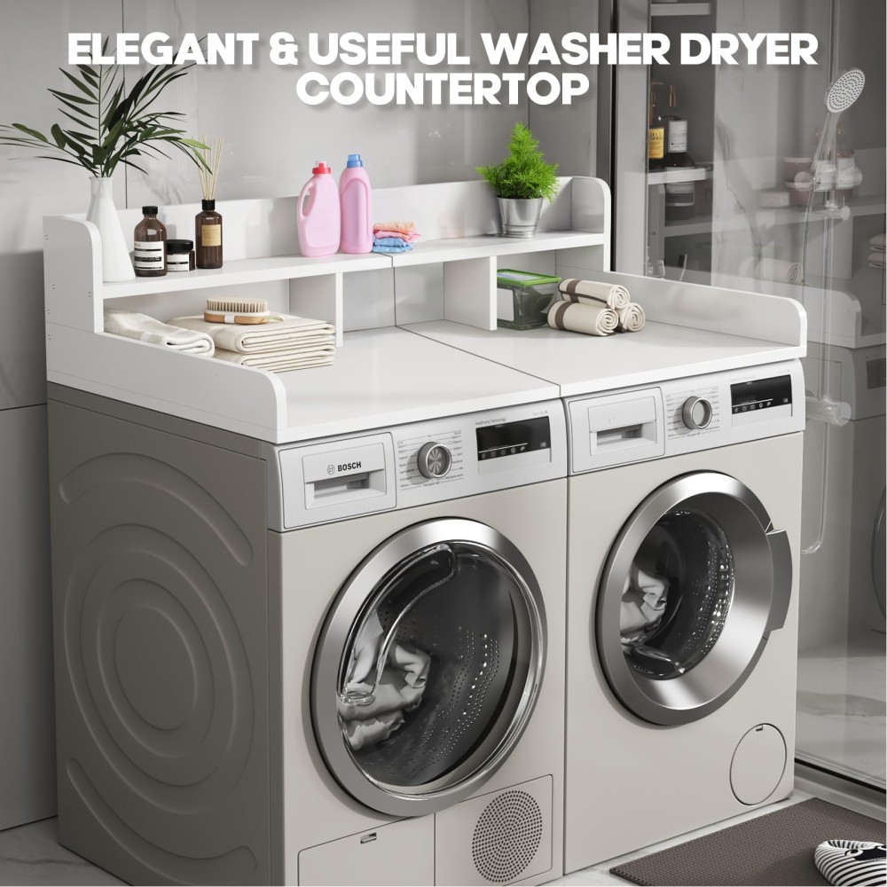 Washer Dryer Countertop 54" Width X 27.5" Depth Double Layer Organizer