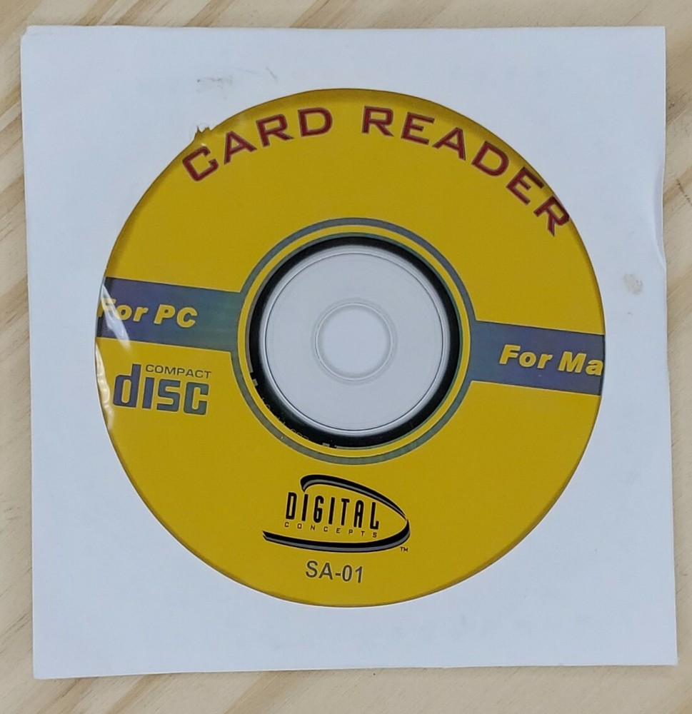 Compact Disc For Card Reader Digital Concepts SA-01 For PC or Mac