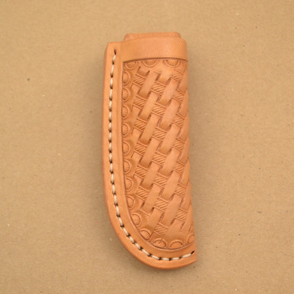 Knife Scabbard - Leather Rancher - Basket Weave (E259)