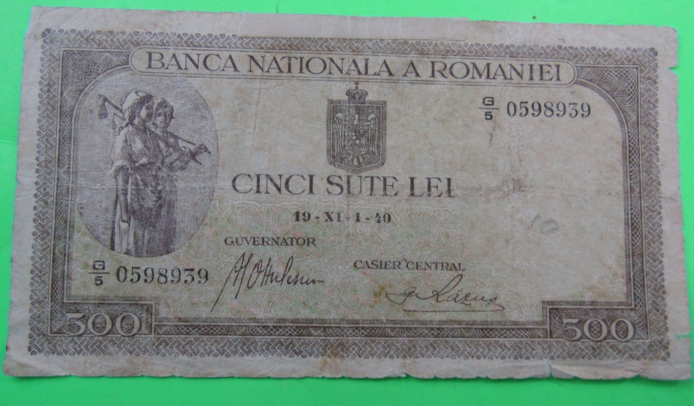 ROMANIA, 500 LEI, 1940