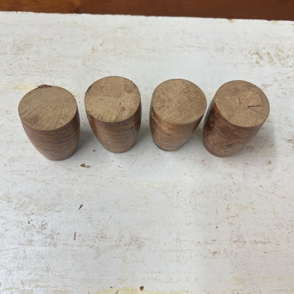 Four 19thC Tiger Maple Turned Feet