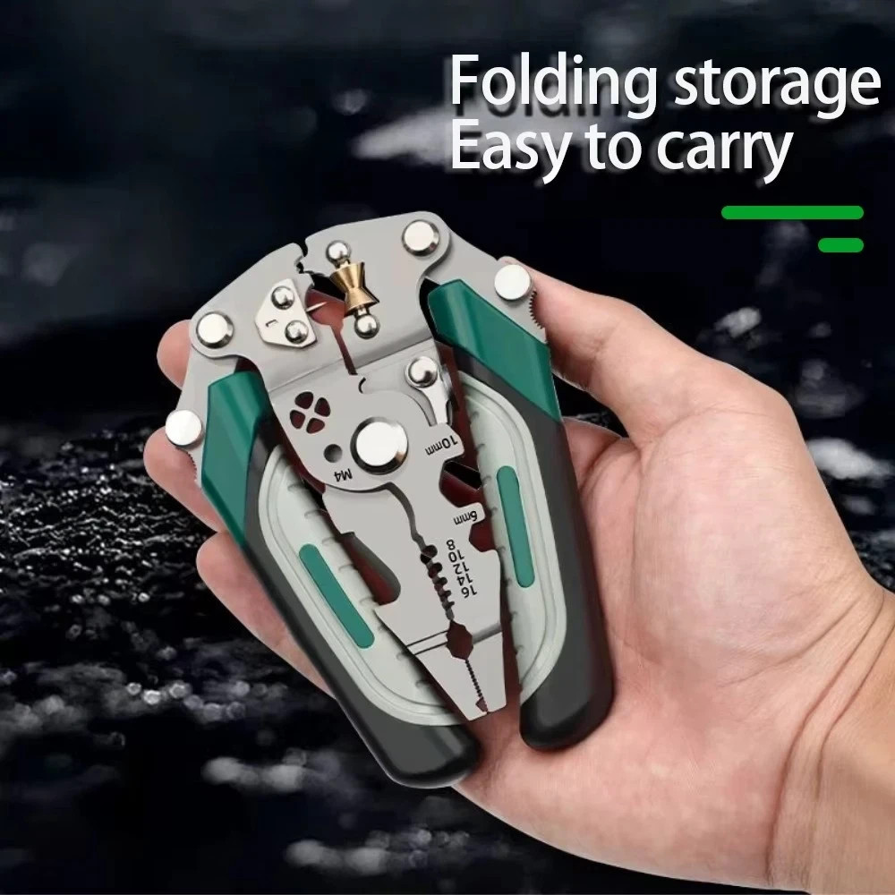 Foldable Wire Stripper Crimper Cutter Multi Tool for Electricians