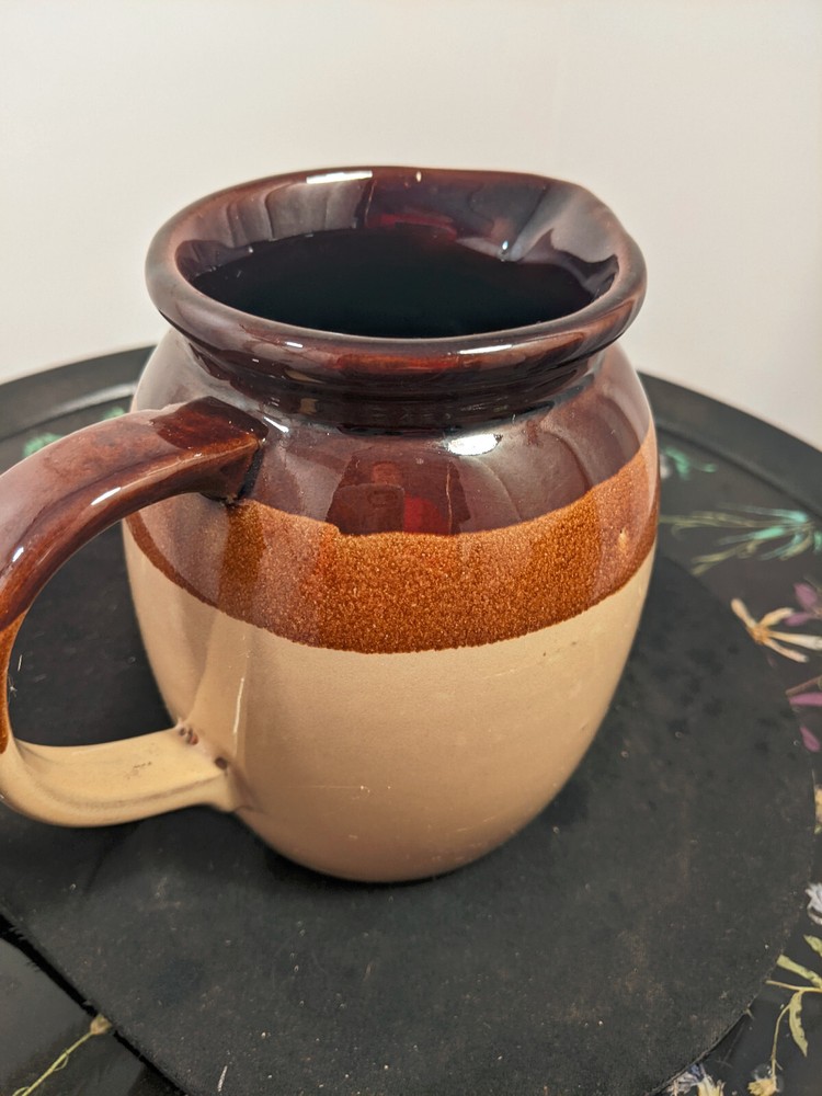 Redware Tri tone Glazed Pitcher 5 1/2 in