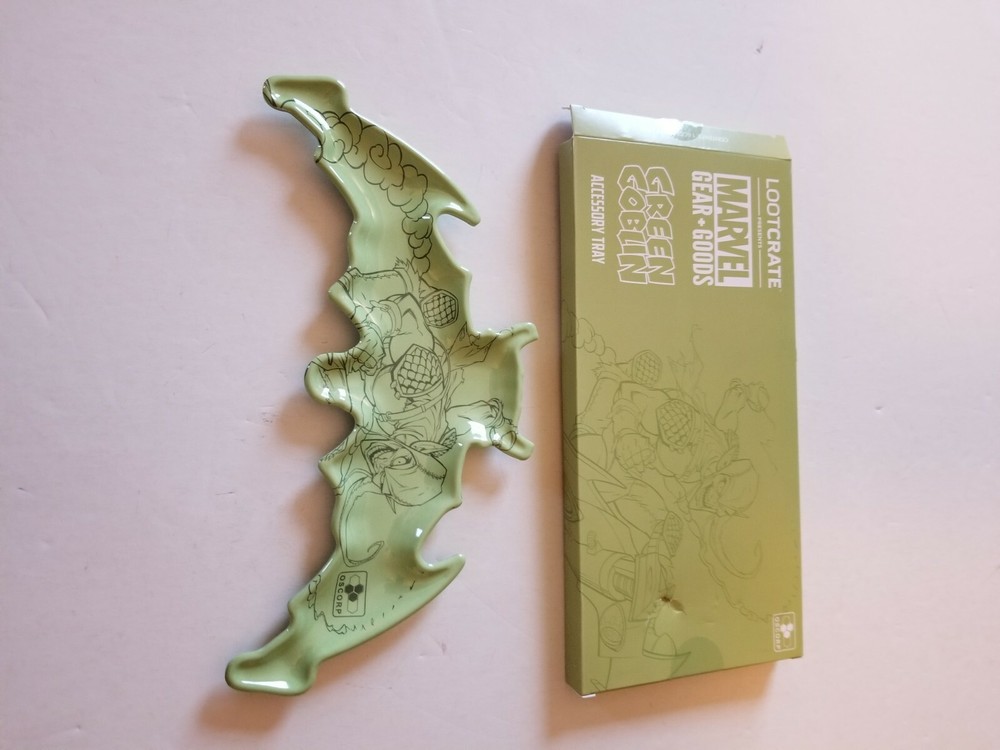 LOOT CRATE EXCLUSIVE MARVEL GREEN GOBLIN ACCESSORY TRAY GLIDER SHAPED