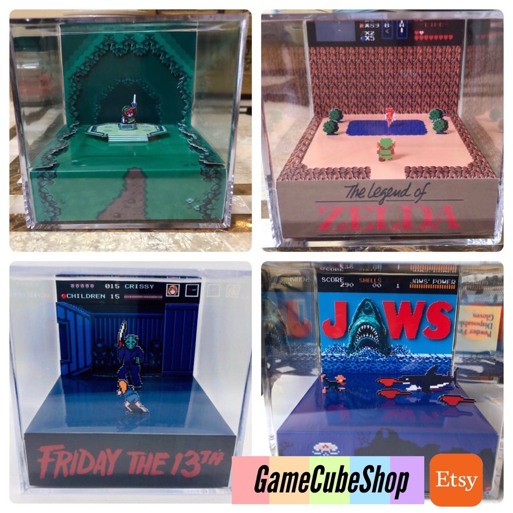 Super Mario Bros 3 Nintendo NES 3D Cube Handmade Diorama Shadowbox