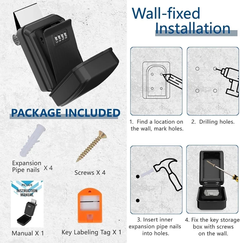 Car Window Lock Box for Turo, Key with Labeling