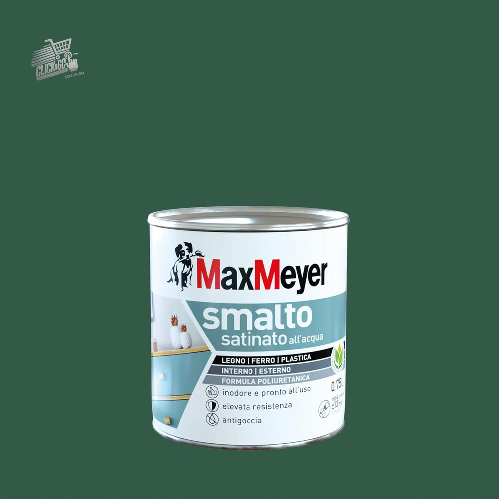 Dark Green Satin Polyurethane Water Enamel 0.75L