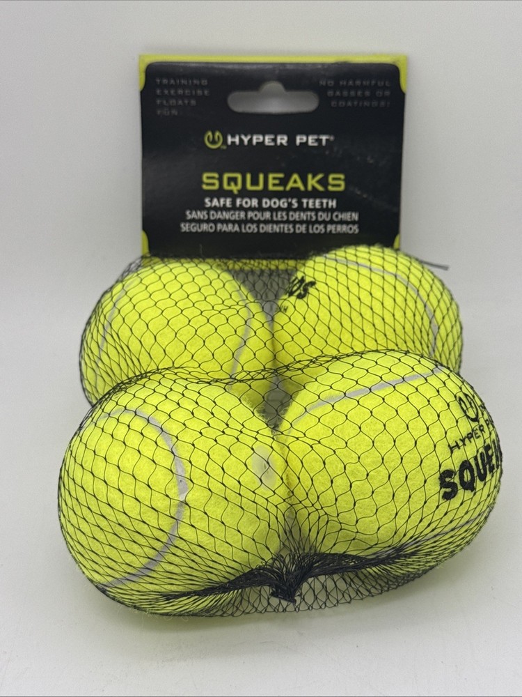 Hyper Pet Regular Tennis Balls for Dog Exercise - 4 PACK