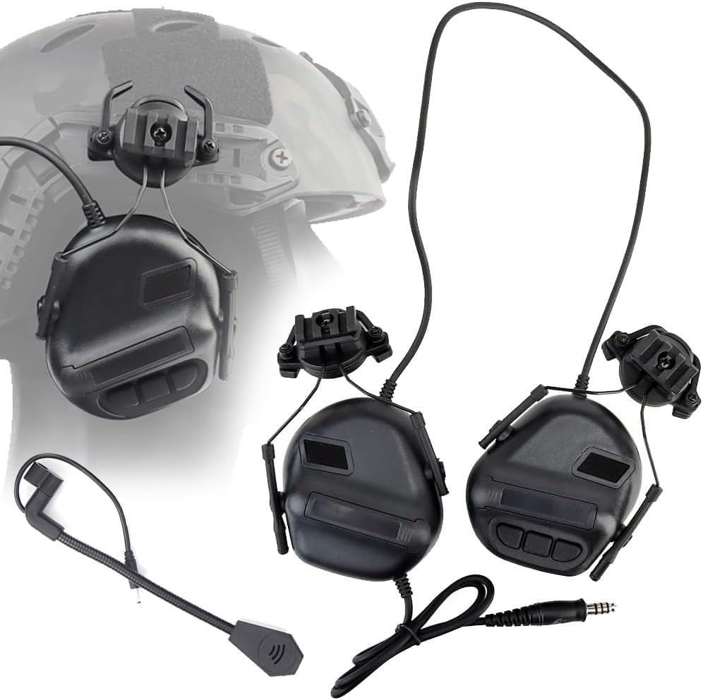 ATAIRSOFT Tactical Helmet Headset Intercom Mic FAST Rail No Noise Reduction