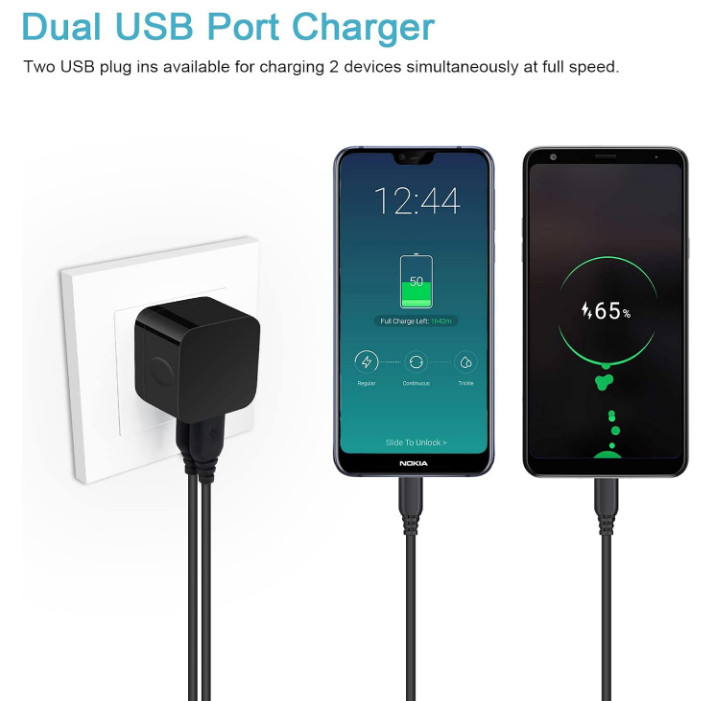 USB Wall Charger,Usb Plug,2Pack Flat USB Charger Block Charging Low Profile USB