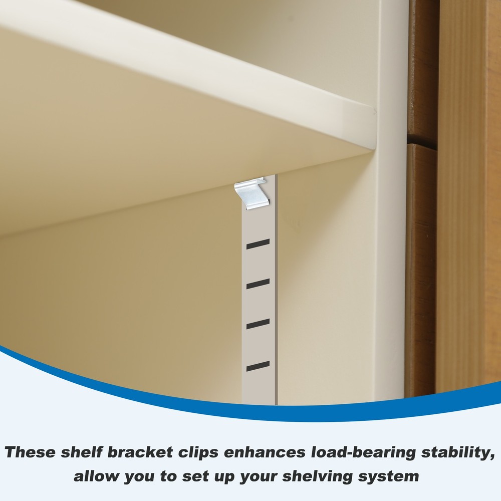 12Pcs Shelf Mounts, 8mm Adjustable U Clips, Silver