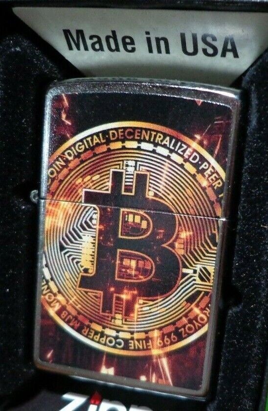 Sharp Crypto Currency Bitcoin Zippo Lighter Lifetime Warranty