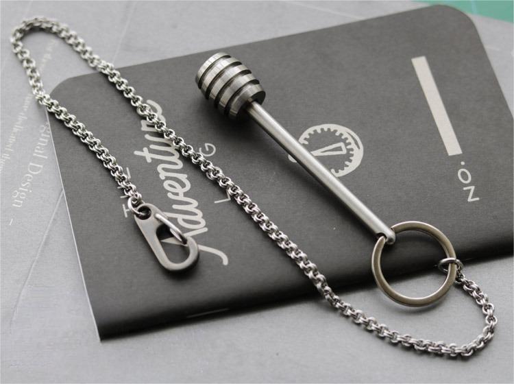 EDC Titanium Keychain Pendant Knife Beads Organizer Holder Stick Multi Tools