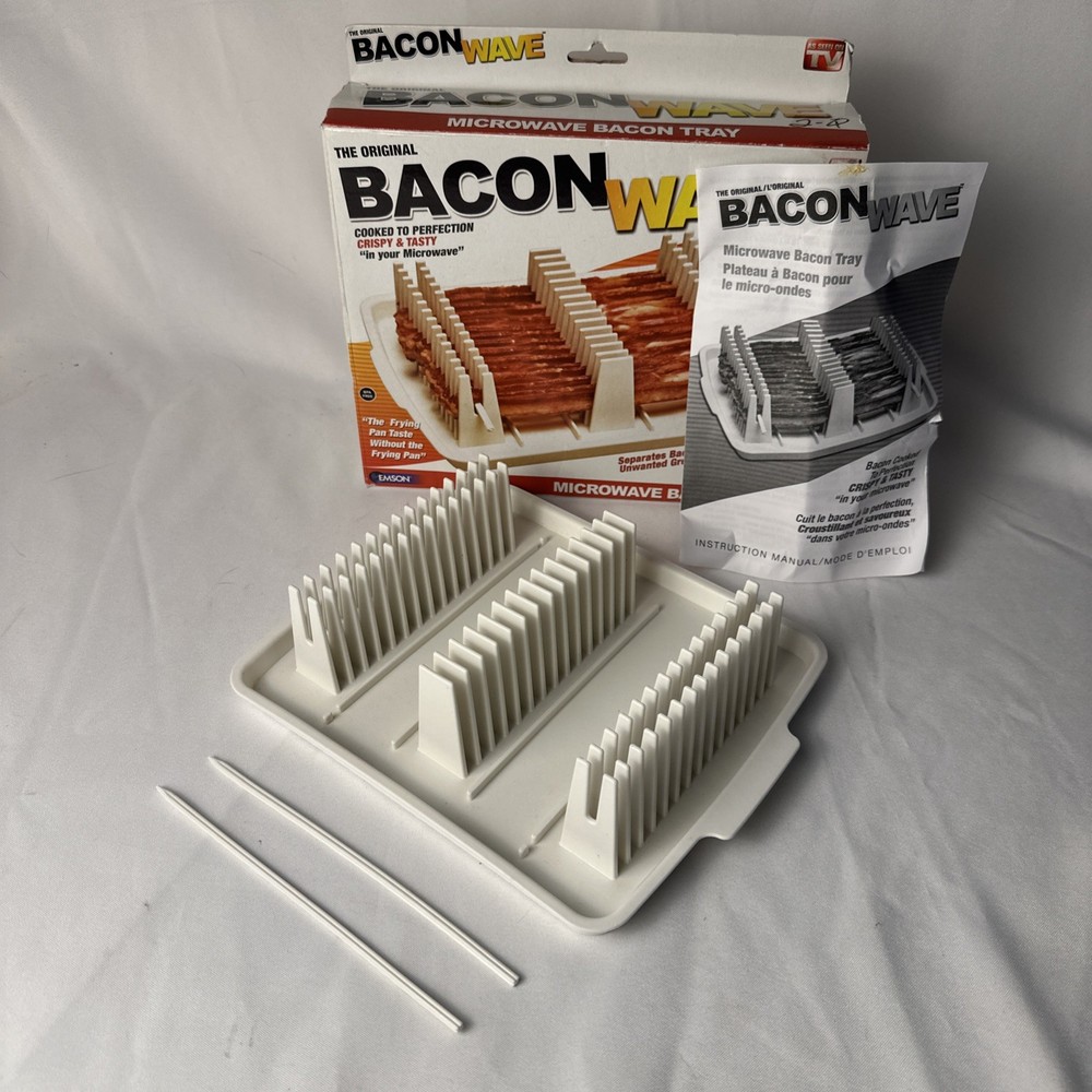 Emson Original Bacon Wave Microwave Bacon Tray Open Box