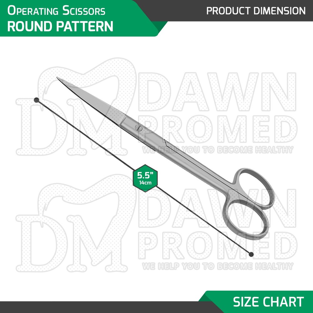 6 Pcs Operating Scissors 5.5" Straight Sharp Sharp Round Pattern Surgical Set
