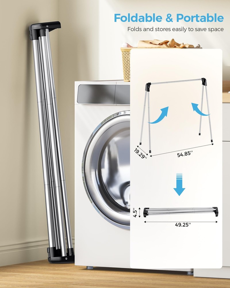 Clothes Drying Rack Foldable, Stainless Steel Laundry Drying Rack Collapsible...