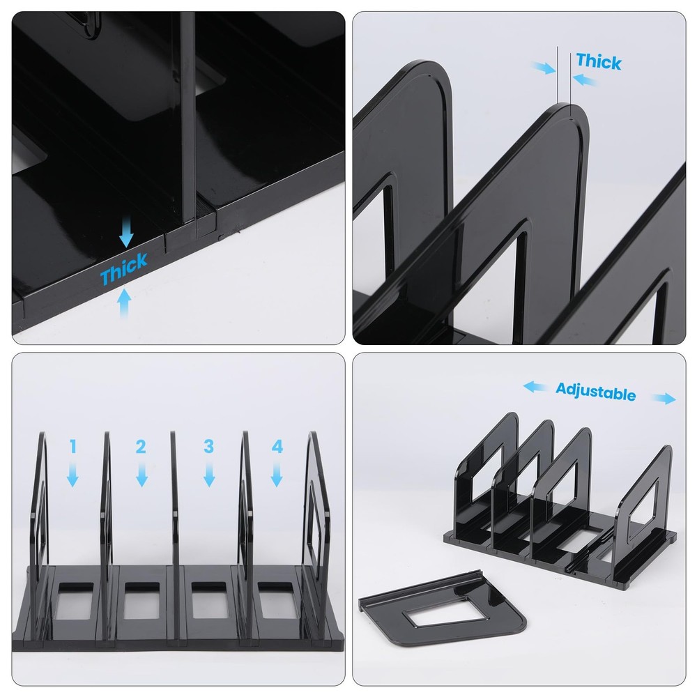 File Organizer, Acrylic Folder Organizer File Sorter, Plastic Vertical Divide...