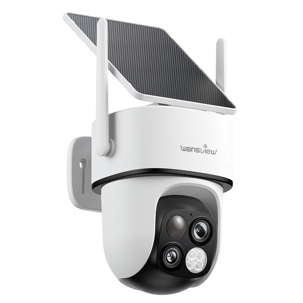 Wansview Dual-Lens Wireless Solar Security Camera 360°PTZ 2K Human Detection