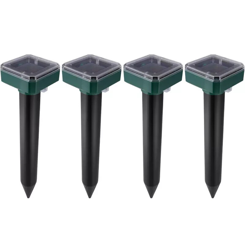 Mole Groundhog Repellent Stakes- 4 Pack -SOLAR POWERED