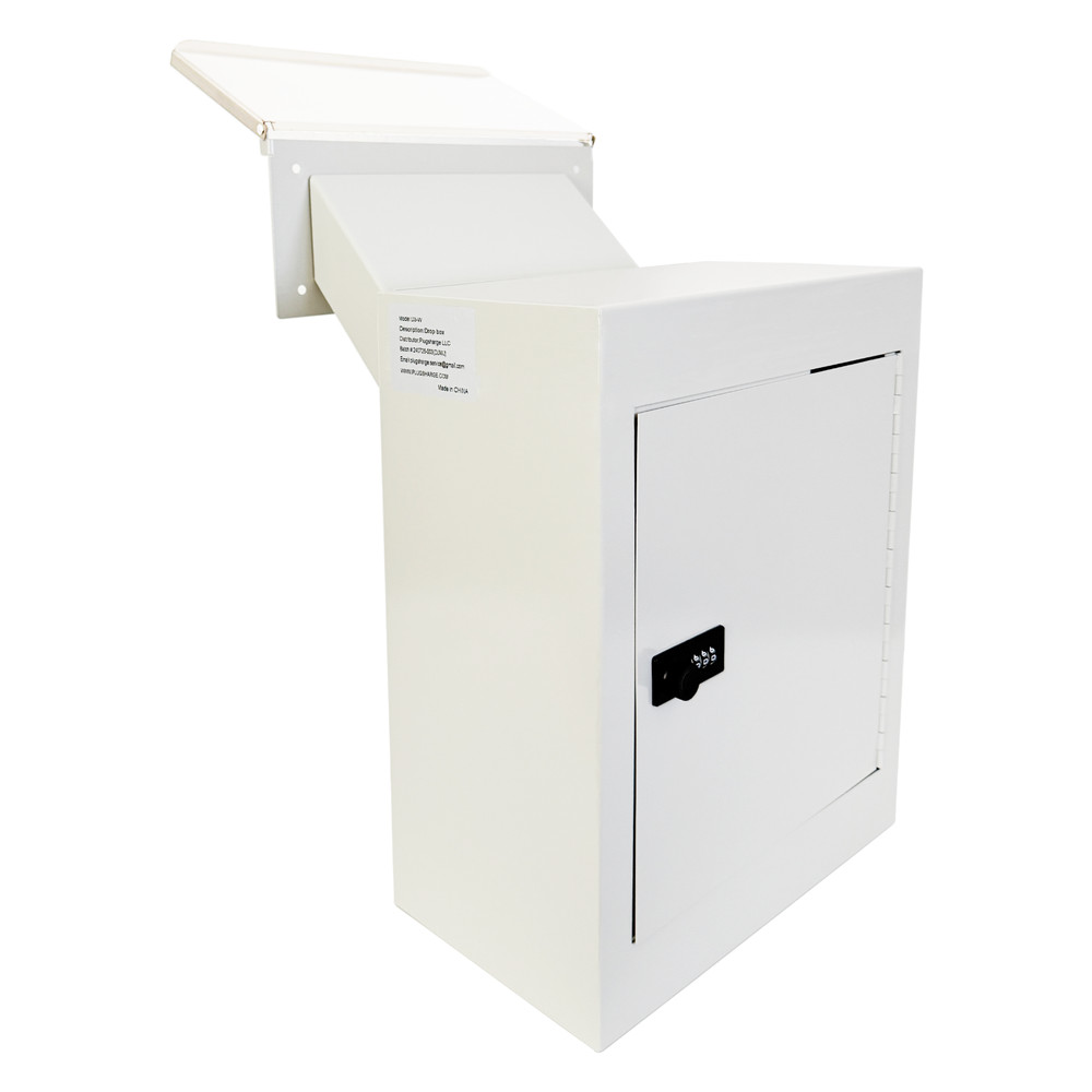 OPEN BOX Rainproof Through the Wall Locking Mailbox with 10'' Adjustable Chute