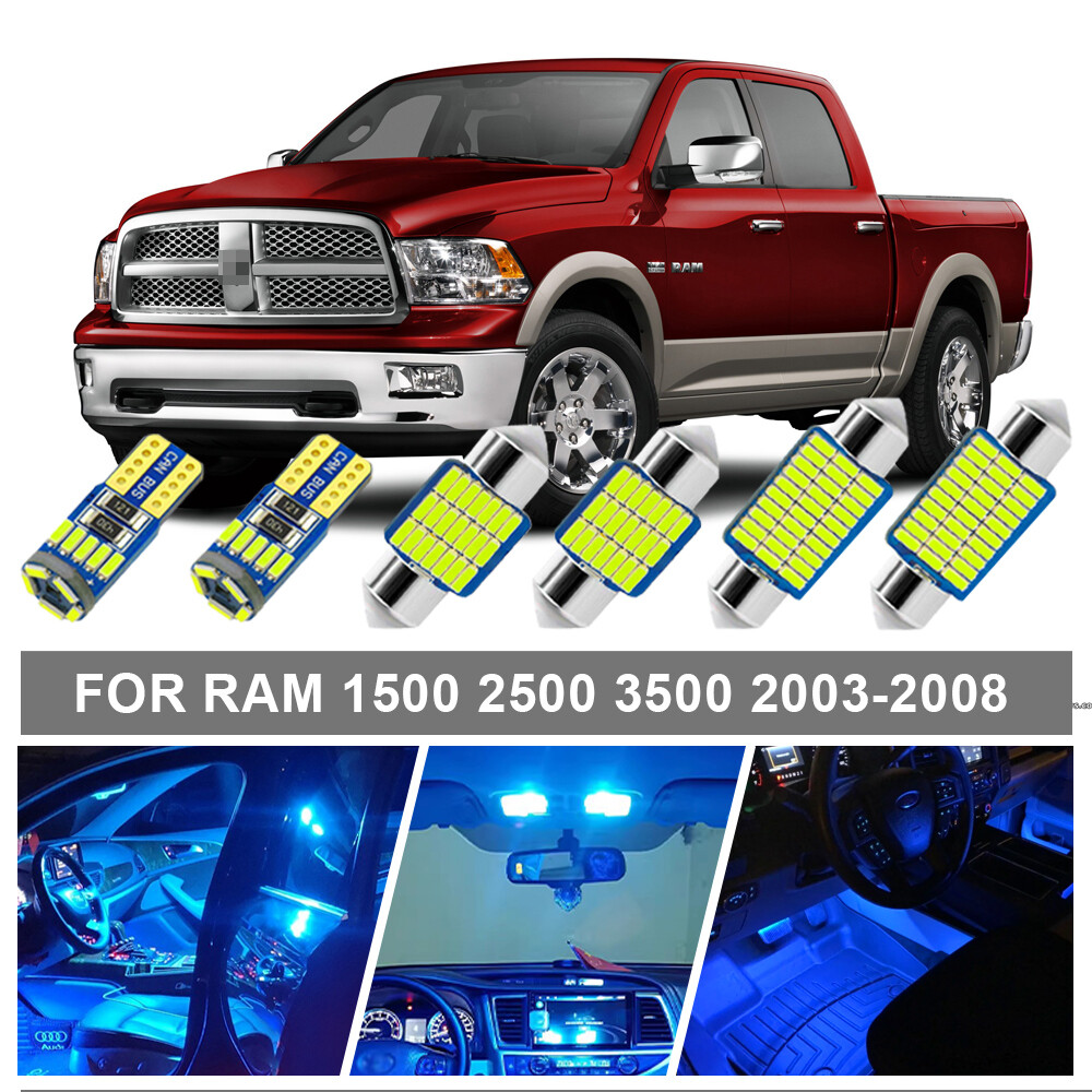 7 x Blue Interior LED Light Bulbs Kit for 2003-2008 Dodge Ram 1500 2500 3500