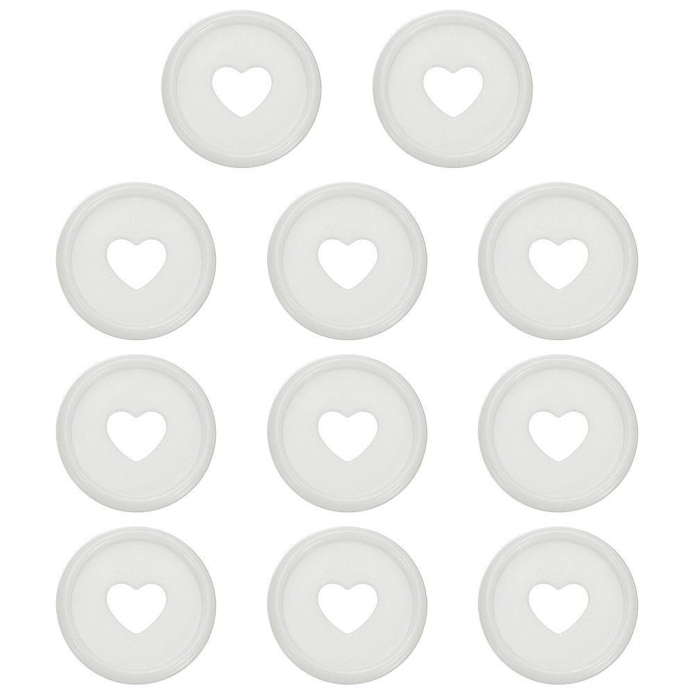 24mm Plastic Book Binding Discs, 11 Pack Expansion Discs Heart, White