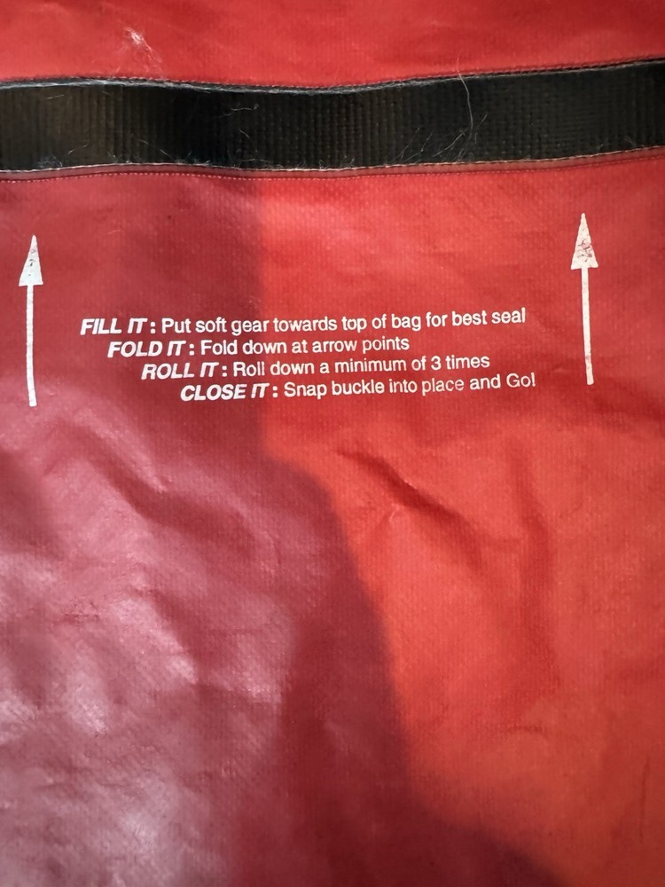 REI Rolltop Dry Bag Back Pack Red Waterproof Ruberized-type fabric