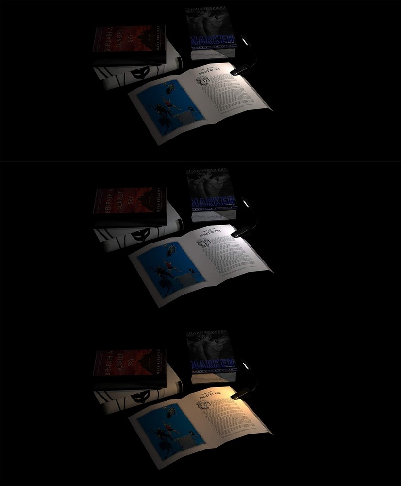 Book Light, 12 LED USB Rechargeable Reading Light with 3-Level Brightness