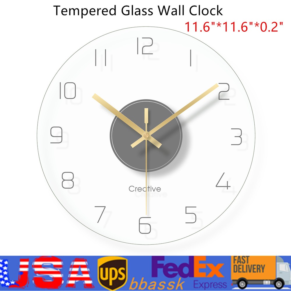 30cm Ultra Thin Design Wall Clock Large Modern Home Office Round Wall Clock
