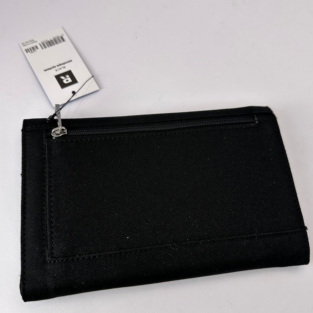 Ramsey Solutions Envelope System Black Canvas Budget Wallet Organizer with Pen