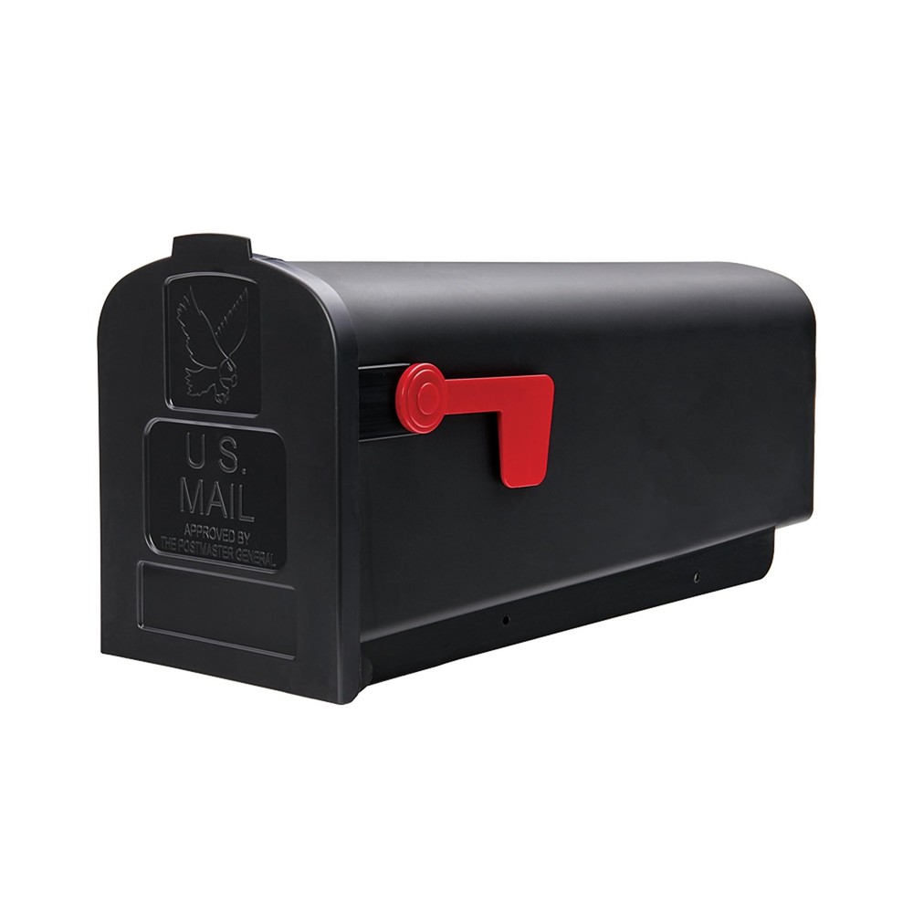 Parsons Medium Capacity, Plastic Post Mount Mailbox, Black