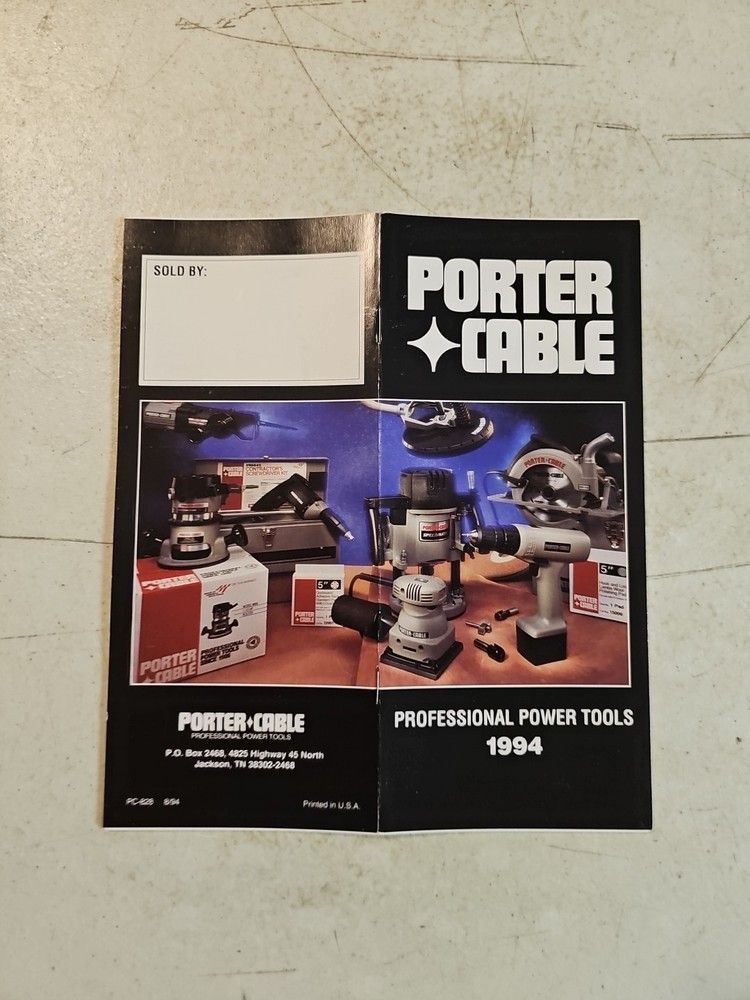 Vintage 1994 Porter Cable Professional Power Tool Catalog