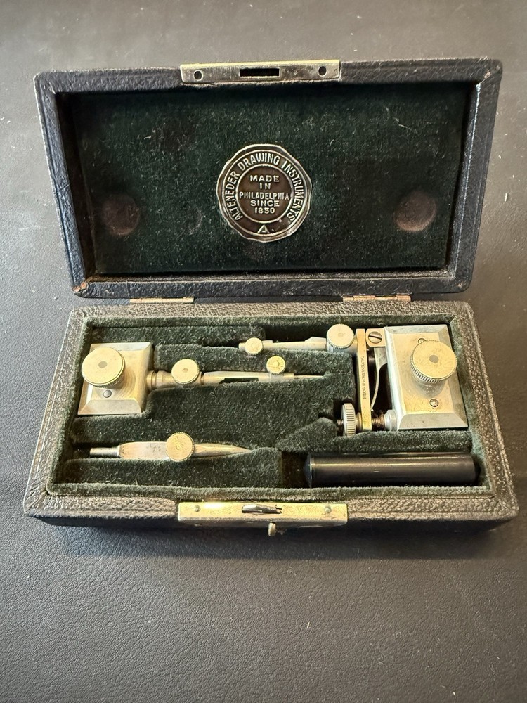 Vintage Alteneder & Sons Engineer’s Drafting Instrument Set Compass Case