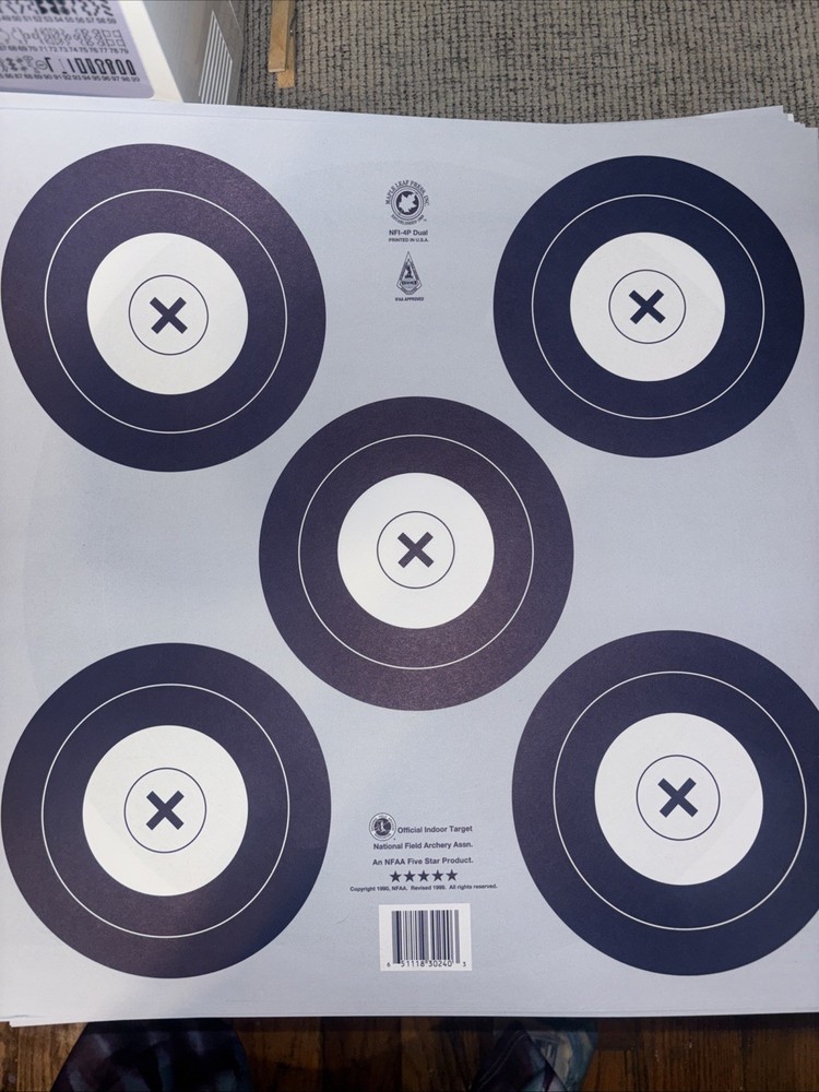Maple Leaf Miniature NFAA Five Spot 40cm Target Face 50 Count