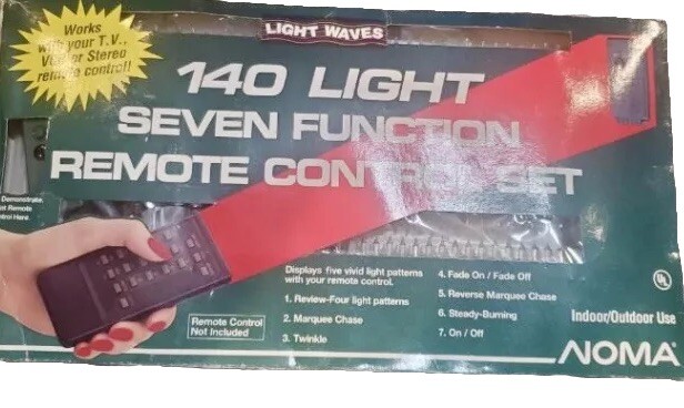 Vintage NOVA Light Waves, W/Remote Set 140 Lights Seven Function Works-Tested