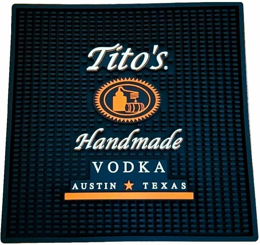 Tito's Hand Made Vodka Rubber Rubber Waistation Bar Mat - 12 x 12